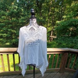Sheer Lace Fringed blouse